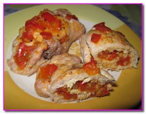 Куриные рулетики с болгарским перцем